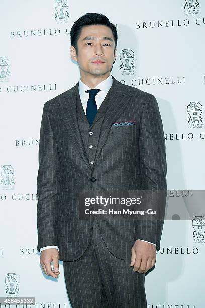 South Korean actor Ji Jin-Hee attends the flagship store opening of "Brunello Cucinelli" on November 5, 2014 in Seoul, South Korea.