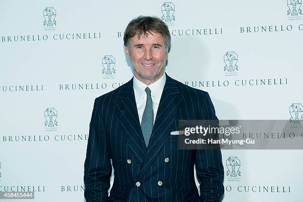 Brunello Cucinelli attends the flagship store opening of "Brunello Cucinelli" on November 5, 2014 in Seoul, South Korea.