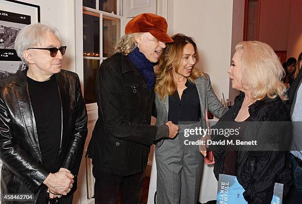 Chris Stein, Sir Bob Geldof, Jeanne Marine and Debbie Harry attend the private view of "Chris Stein/Negative: Me, Blondie and the Advent of Punk" at...