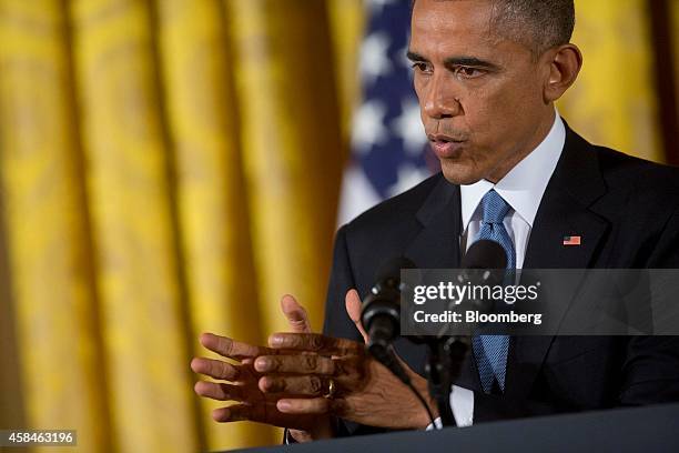 President Barack Obama speaks during a news conference in the East Room of the White House in Washington, D.C., U.S., on Wednesday, Nov. 5, 2014....