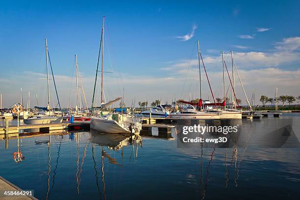 yachts in gizycko marina, poland - gizycko stock pictures, royalty-free photos & images