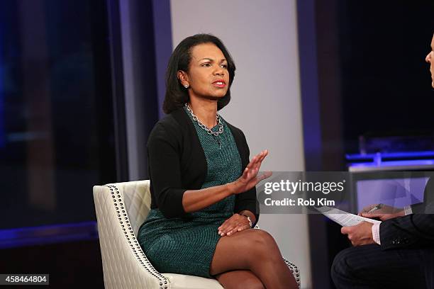 Condoleezza Rice visits "FOX And Friends" at FOX Studios on November 5, 2014 in New York City.