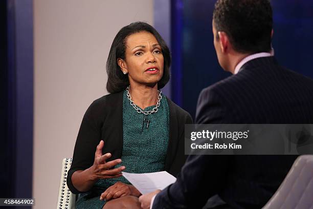 Condoleezza Rice visits "FOX And Friends" at FOX Studios on November 5, 2014 in New York City.