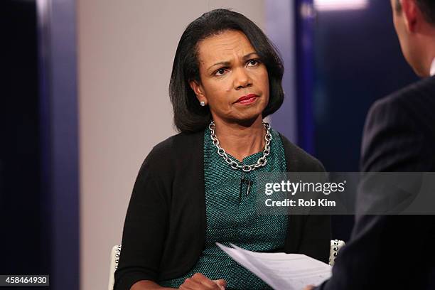 Condoleezza Rice visits "FOX And Friends" at FOX Studios on November 5, 2014 in New York City.