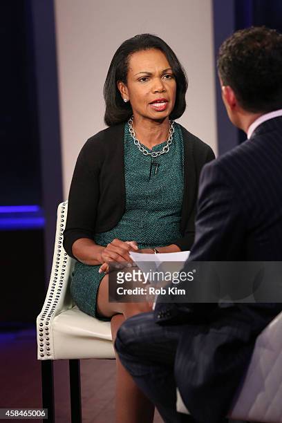 Condoleezza Rice visits "FOX And Friends" at FOX Studios on November 5, 2014 in New York City.