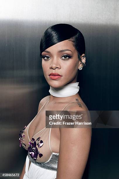 Singer Rihanna poses for a portrait at the amfAR LA Inspiration Gala on October 29, 2014 in Los Angeles, California.