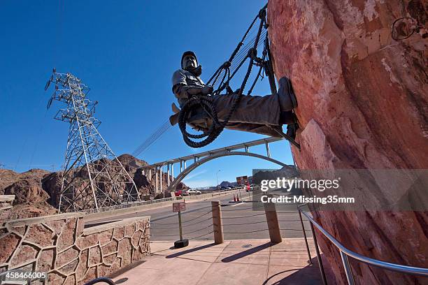 high scaler monument at hoover dam - hoover dam statues stock pictures, royalty-free photos & images