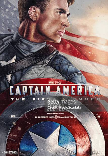 captain america: the first avenger-film poster - captain america named work stock-fotos und bilder