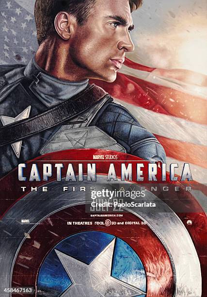 captain america: il primo vendicatore-poster del film - locandina cinematografica foto e immagini stock
