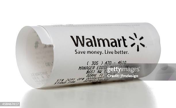 walmart store receipt - wal mart stock pictures, royalty-free photos & images