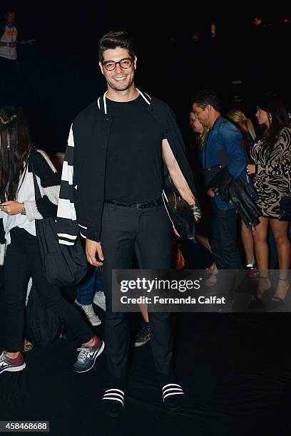 Kadu Dantas attends the Triton fashion show during Sao Paulo Fashion Week Winter 2015 at Parque Candido Portinari on November 5, 2014 in Sao Paulo,...