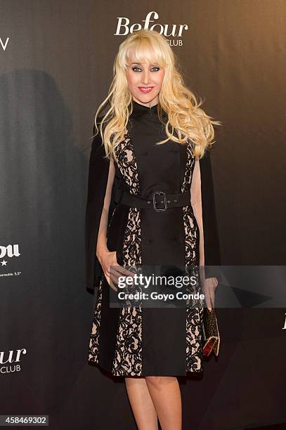 Spanish singer Innocence attend photocall in the inauguration of the Club Welow & Beofour on November 5, 2014 in Madrid, Spain.