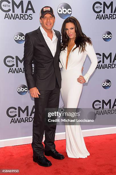 Rodney Atkins and Rose Falcon attend the 48th annual CMA Awards at the Bridgestone Arena on November 5, 2014 in Nashville, Tennessee.