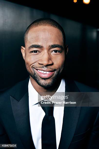 Jay Ellis poses for a portrait at the amfAR LA Inspiration Gala on October 29, 2014 in Los Angeles, California.