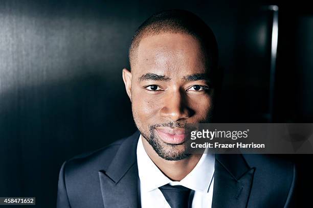 Jay Ellis poses for a portrait at the amfAR LA Inspiration Gala on October 29, 2014 in Los Angeles, California.