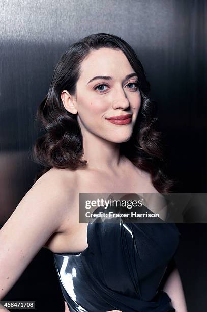 Kat Dennings poses for a portrait at the amfAR LA Inspiration Gala on October 29, 2014 in Los Angeles, California.