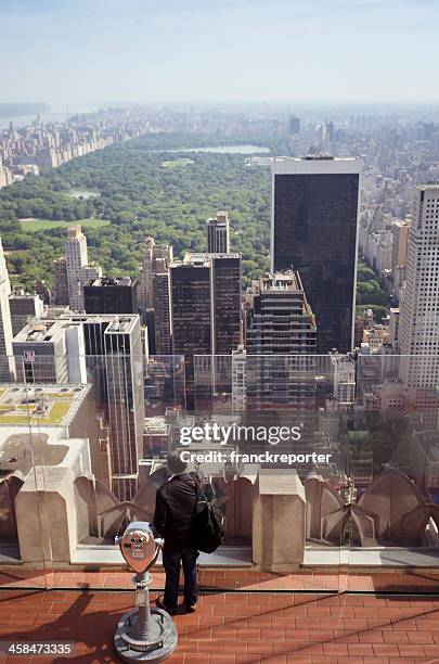 tourist take a photo from top of the rock - rockefeller center view stock pictures, royalty-free photos & images