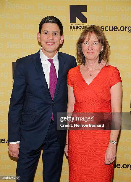 President and CEO David Miliband and Louise Shackelton attend the Annual Freedom Award Benefit Event hosted by International Rescue Committee on...