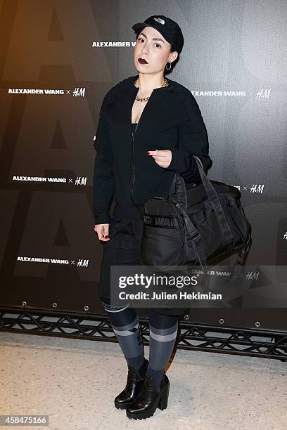 Safia Bahmed Schwartz attends the Alexander Wang x H&M Collection Launch at the H&M Boulevard Saint-Germain store on November 5, 2014 in Paris,...