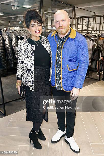 Leonard Lasry and guest attend the Alexander Wang x H&M Collection Launch at the H&M Boulevard Saint-Germain store on November 5, 2014 in Paris,...