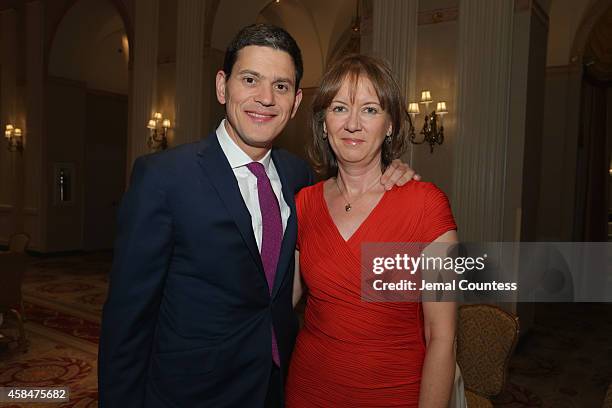 President and CEO David Miliband and Louise Shackelton attend the Annual Freedom Award Benefit Event hosted by International Rescue Committee on...