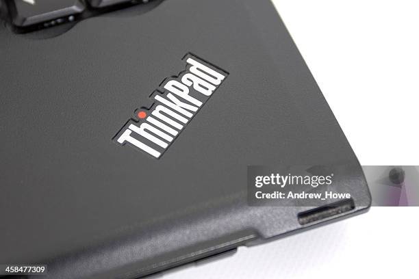 lenovo thinkpad logo - lenovo group stock pictures, royalty-free photos & images