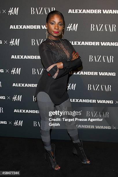 Nikeata Thompson attends the Alexander Wang X H&M collection pre-shopping event at Platoon Kunsthalle on November 5, 2014 in Berlin, Germany.