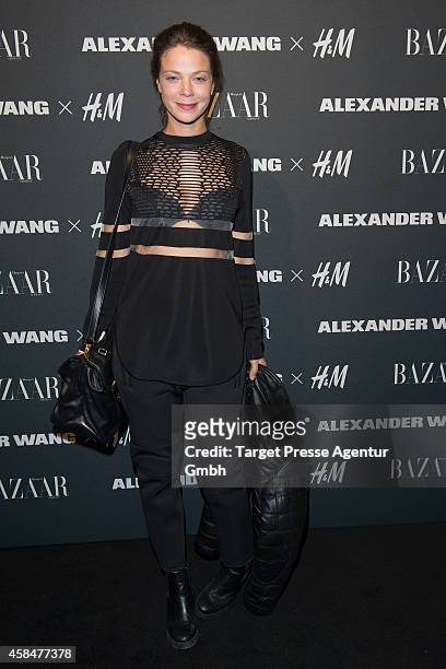 Jessica Schwarz attends the Alexander Wang X H&M collection pre-shopping event at Platoon Kunsthalle on November 5, 2014 in Berlin, Germany.