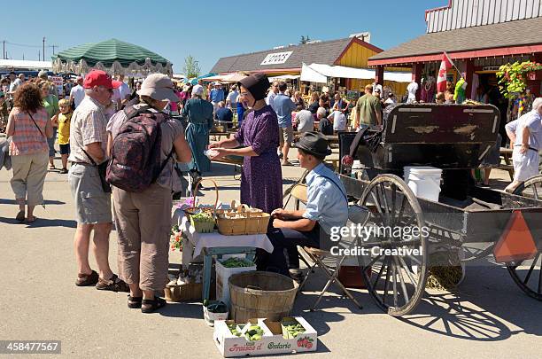 st. jacobs farmer's market - mennonite stock pictures, royalty-free photos & images
