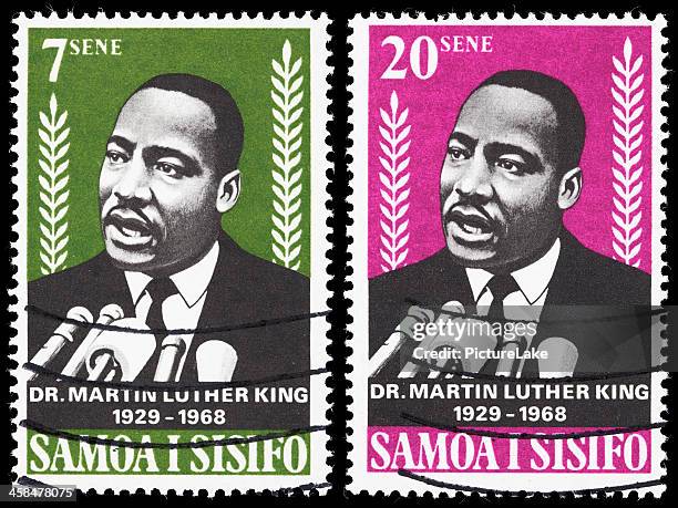 samoa dr. martin luther king jr francobolli postali - martin luther king foto e immagini stock