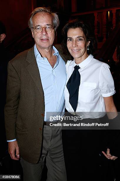 Writer Christine Orban and husband editor Olivier Orban attend the 150th Representation of the 'Je prefere qu'on reste amis' : Theater Play at...