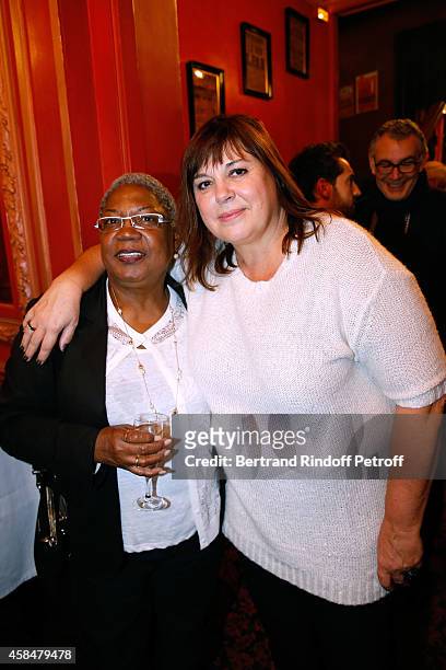 Actress Firmine Richard and actress of the piece Michele Bernier attend the 'Je prefere qu'on reste amis' : Theater Play at Theatre Antoine on...