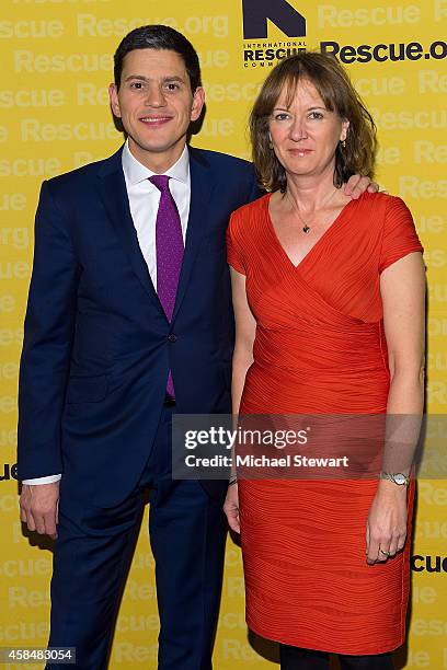 President and CEO David Miliband and Louise Shackelton attend the 2014 International Rescue Committee Freedom Award Benefit Event at The...