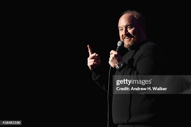 Comedian Louis C.K. Performs onstage at 2014 Stand Up For Heroes at Madison Square Garden at Madison Square Garden on November 5, 2014 in New York...