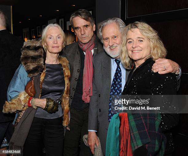 Patricia Mary Jones, Jeremy Irons, David Puttnam and Sinead Cusack attends as Marianne Faithful performs at Quaglino's on November 5, 2014 in London,...