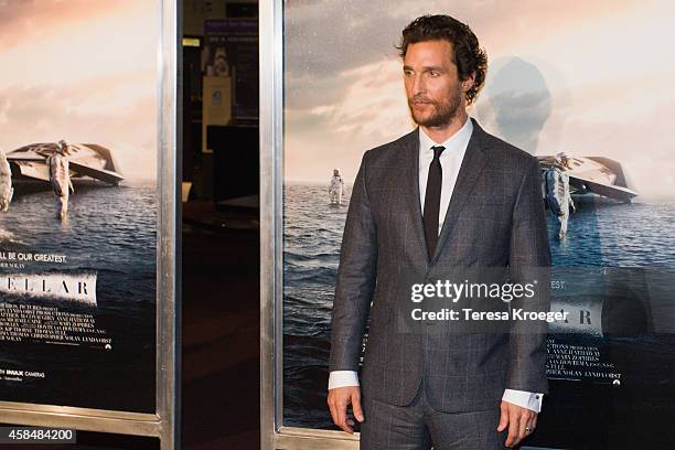 Actor Matthew McConaughey attends the "Interstellar" premiere at the National Air and Space Museum on November 5, 2014 in Washington, DC.