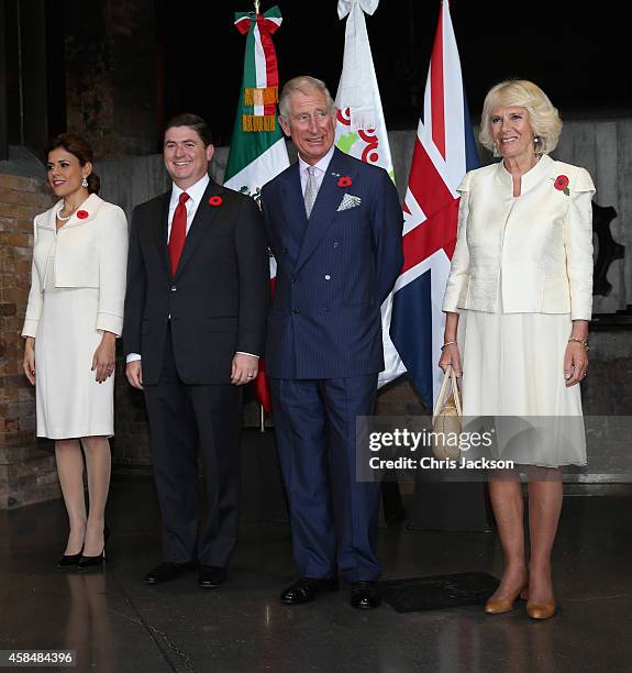 Camilla, Duchess of Cornwall First Lady of Monterrey Gretta Salinas de Medina, Governor of Monterrey Rodrigo Medina de la Cruz and Prince Charles,...