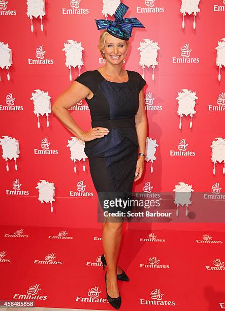 Johanna Griggs at the Emirates Marquee on Oaks Day at Flemington Racecourse on November 6, 2014 in Melbourne, Australia.