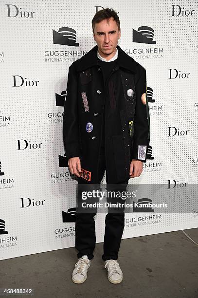 Fashion designer Raf Simons attends the Guggenheim International Gala Pre-Party made possible by Dior on November 5, 2014 in New York City.