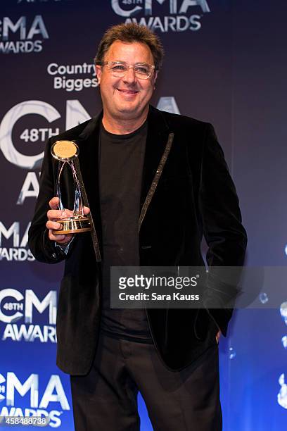 Vince Gill attends the 48th annual CMA Awards at the Bridgestone Arena on November 5, 2014 in Nashville, Tennessee.