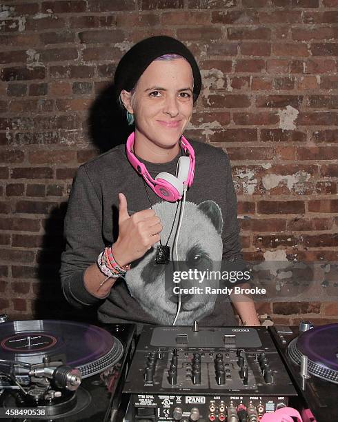 Samantha Ronson attends the Disaronno Wears Versace launch event at Root Drive In on November 5, 2014 in New York City.