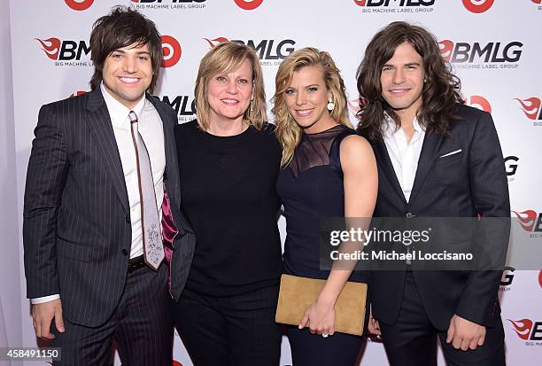 Neil Perry of the Band Perry, Jan Smith, and Kimberly Perry and Reid Perry of The Band Perry attend the Big Machine Label Group Celebrates The 48th...