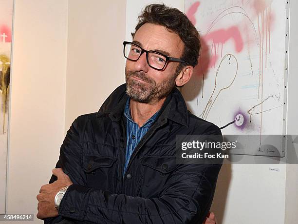 Super model Alain Gossuin attends the Peter Doherty Paintings and Drawings Preview Cocktail at Galerie Nine Kube on November 5, 2014 in Paris, France.