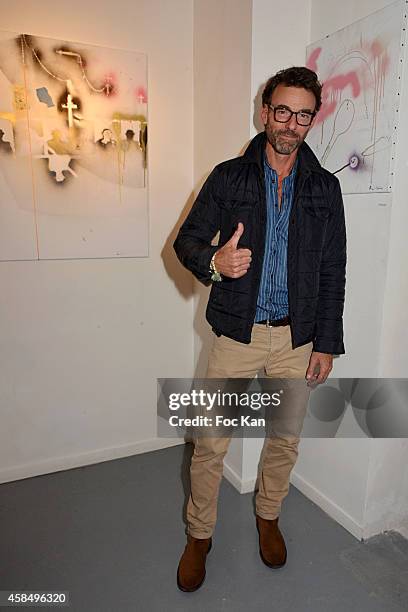 Super model Alain Gossuin attends the Peter Doherty Paintings and Drawings Preview Cocktail at Galerie Nine Kube on November 5, 2014 in Paris, France.