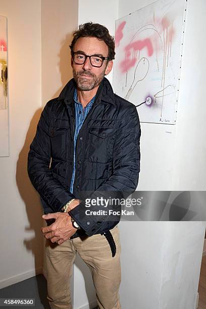 Super model Alain Gossuin attends the Peter Doherty Paintings and Drawings Preview Cocktail at Galerie Nine Kube on November 5, 2014 in Paris, France.