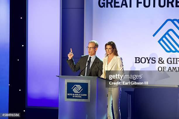 Sportscasters Joe Buck and Erin Andrews serve as Emcee's at the Boys & Girls Clubs Great Futures Gala at The Beverly Hilton Hotel on November 5, 2014...