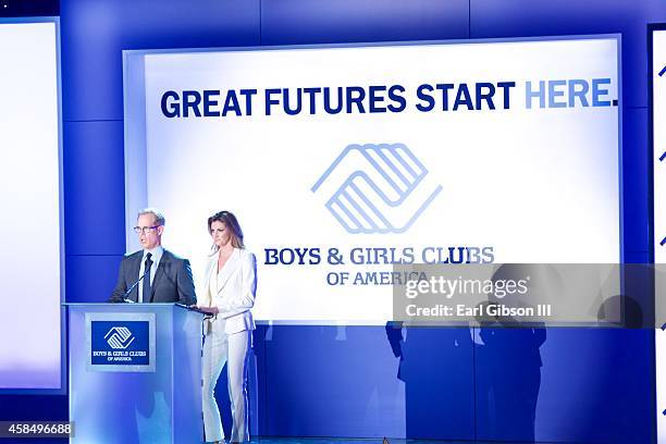 Sportscasters Joe Buck and Erin Andrews Emcee the Boys & Girls Clubs Great Futures Gala at The Beverly Hilton Hotel on November 5, 2014 in Beverly...