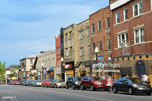 street view of state college - state college pennsylvania fotografías e imágenes de stock