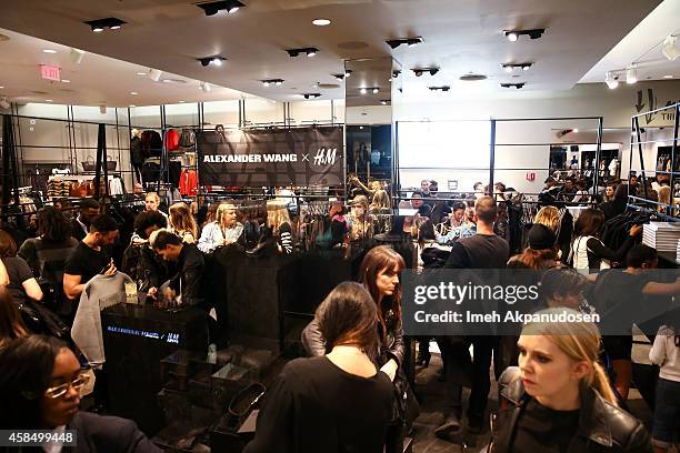 General view of atmosphere during the Alexander Wang x H&M Pre-Shop Party at H&M on November 5, 2014 in West Hollywood, California.