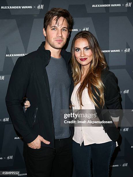 Actor Matt Lanter and wife, Angela Lanter, attend the Alexander Wang x H&M Pre-Shop Party at H&M on November 5, 2014 in West Hollywood, California.